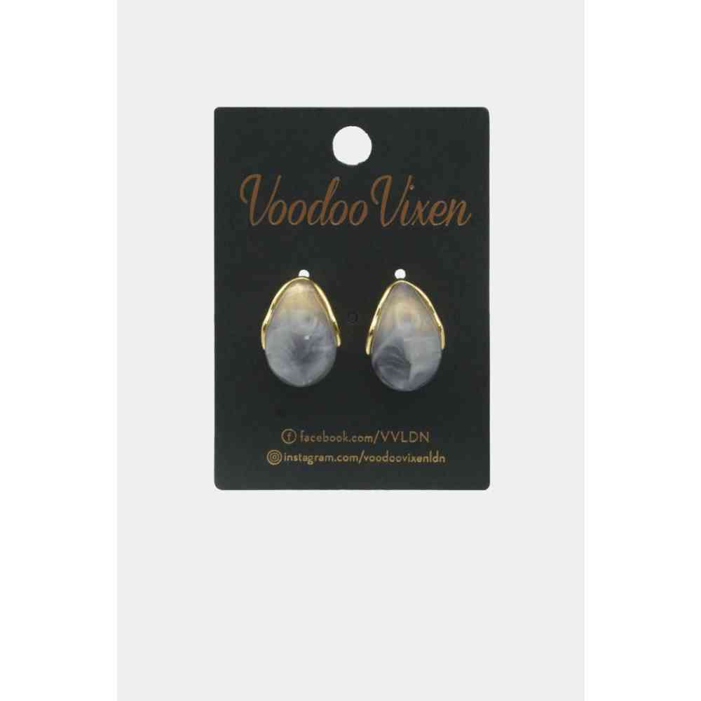 Voodoo Vixen - Marble Resin Teardrop Ohrringe - Mehrfarben